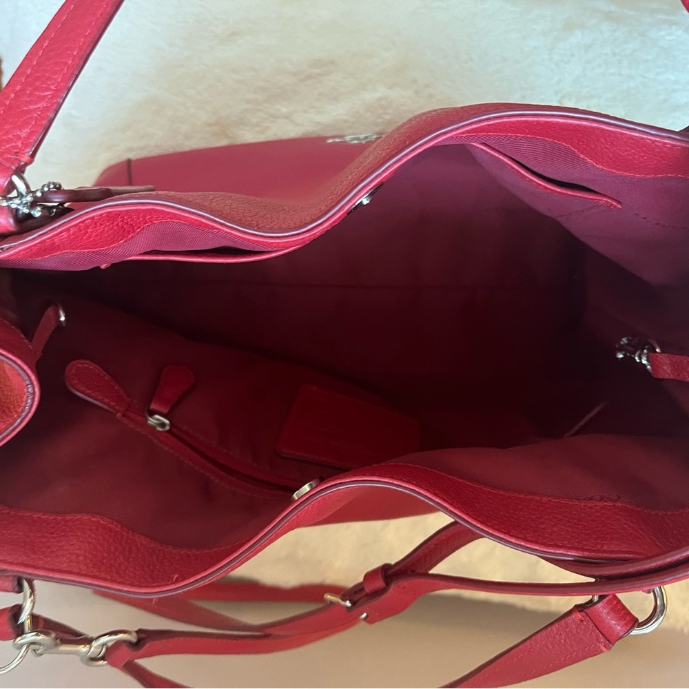 Coach Cherry Red Leather Shoulder Bag - Picture 2 of 6